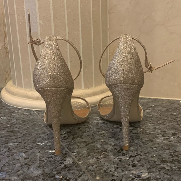 Steve Madden Stecy Heel Sandal Gold Glitter - Picture 3 of 6